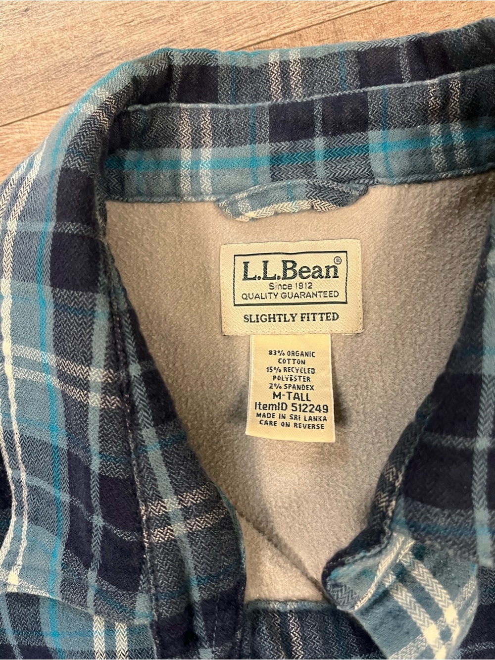 L.L. Bean Men's Blue and Teal Plaid Slightly Fitted Shirt Jacket